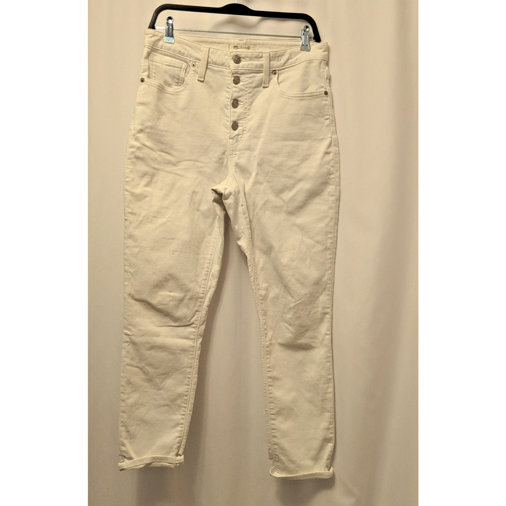 Madewell white 29 jeans curvy high rise skinny crop button fly